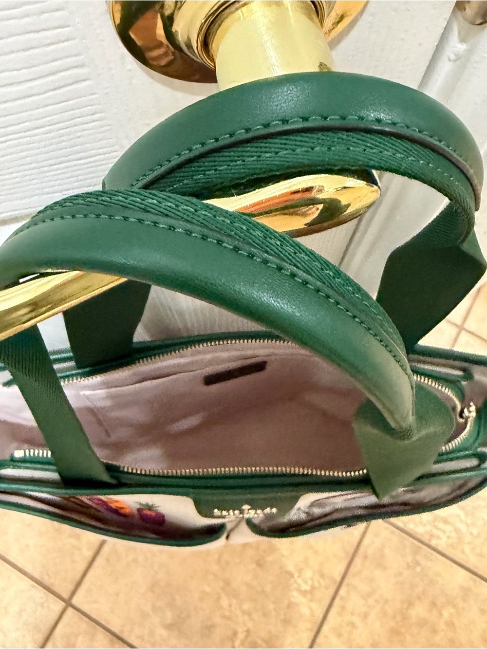 Kate Spade “Harvest Time” beige canvas gardening tote with green trim. NWT - Picture 5 of 8